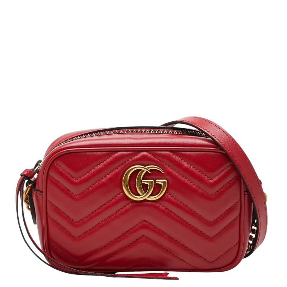 Gucci GG Marmont Crossbody Bag Red Leather